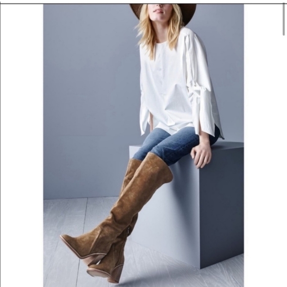 Vince Camuto Melaya Dark Charcol Gray Over The Knee Suede Boots 7 - Picture 7 of 7